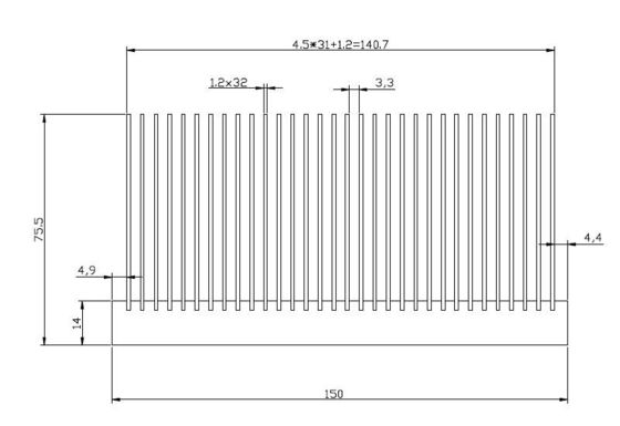 Ηλεκτρονικό Heatsink για πολλές χρήσεις πρακτικό ασημένιο χρώμα 22KW VFD